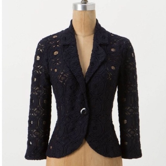 navy lace blazer